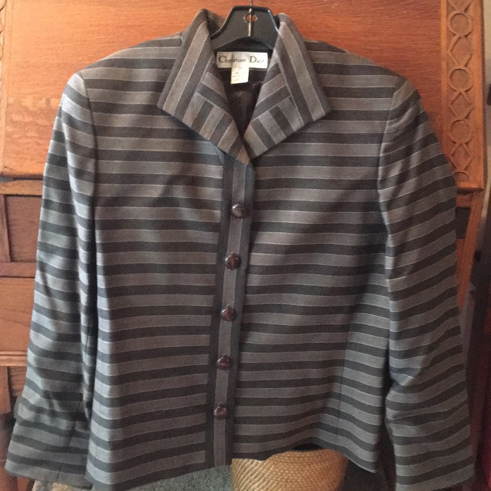 Christian Dior wool blazer black and grey